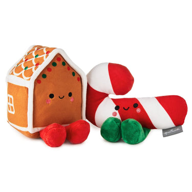 Gingerbread House and Candy Cane Magnetic Plush Pair - Planet Toys